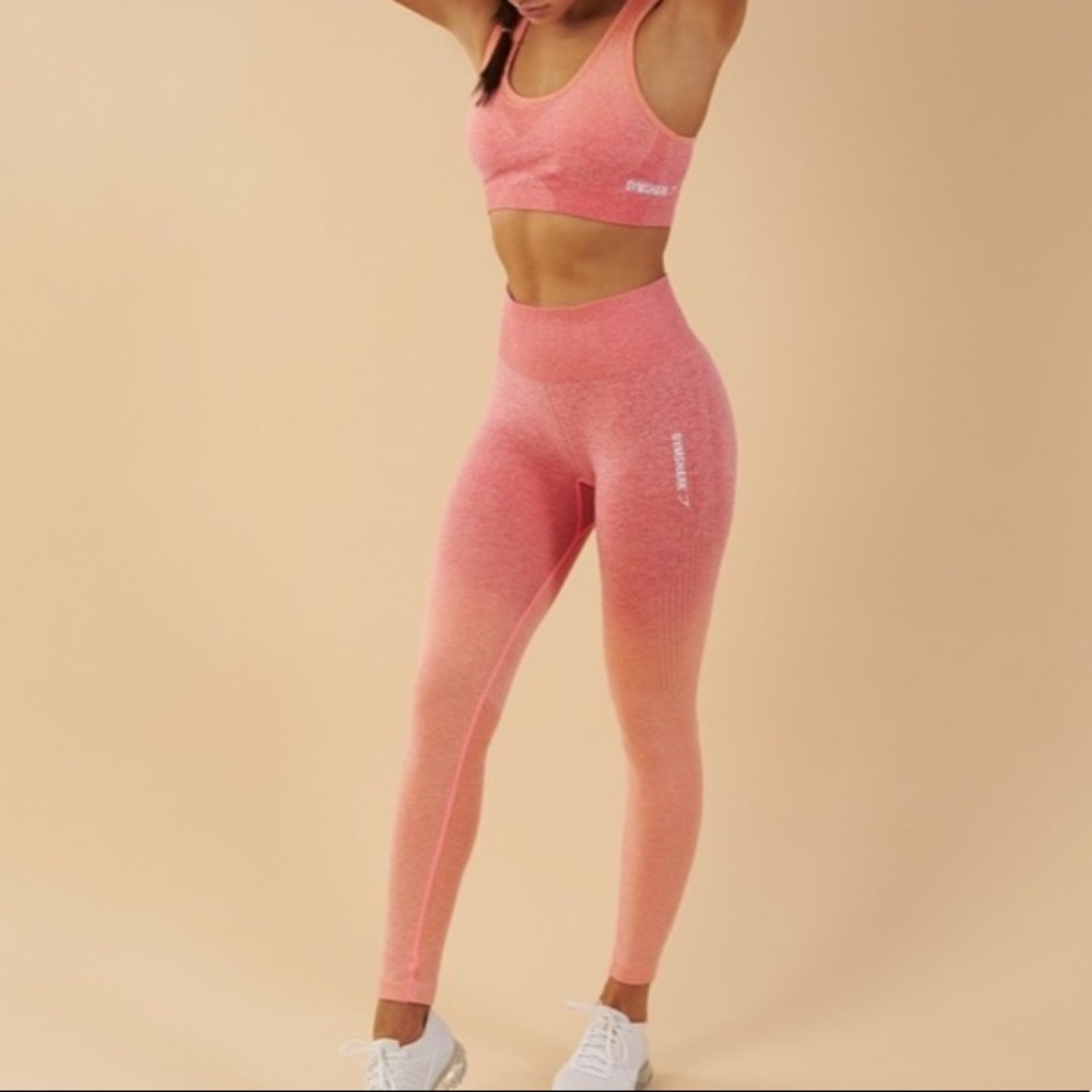 GymShark Ombré Seamless Leggings in Peach Coral